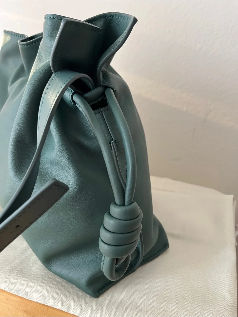 Brand New Loewe Dark Green Flamenco Knot Shoulder Bag